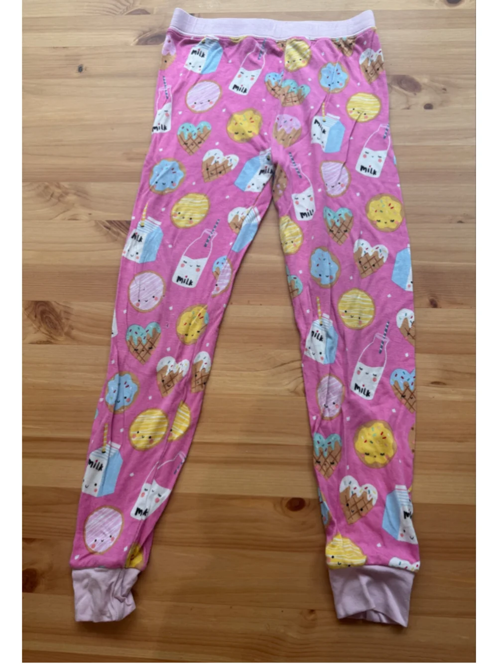 Pink Milk and Cookie Print Pajama Set